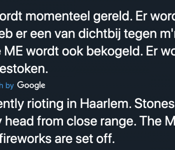 Tweet about riots in The Netherlands