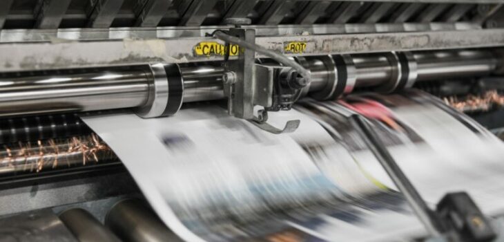 Photo of newspaper press