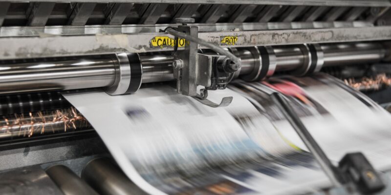 Photo of newspaper press