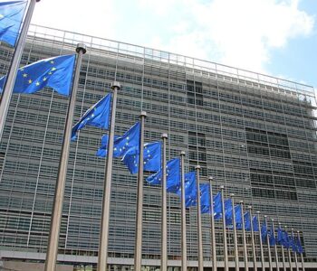 EU flags outside the European Commission