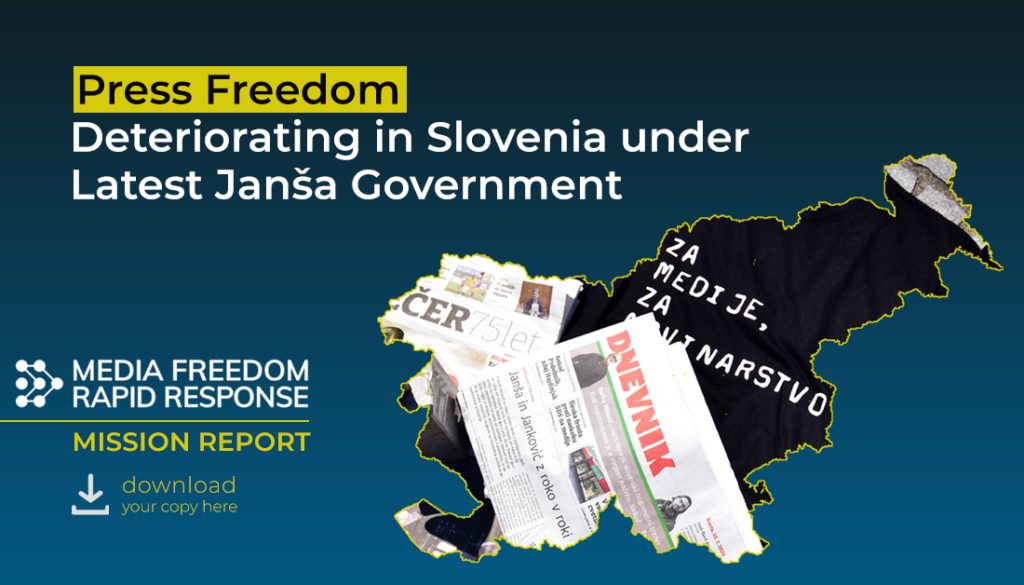 The Slovenian government of Prime Minister Janez Janša is overseeing an increasingly systematic effort to undermine critical media, a coalition of press freedom organisations and journalism groups warn today in a new report.