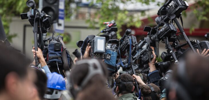 journalists at work