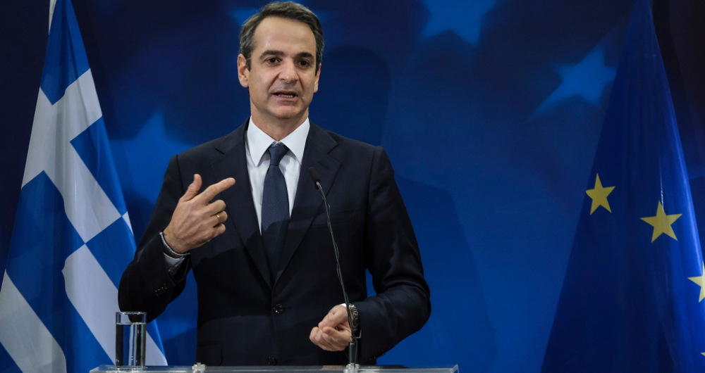 Greek Prime Minister Kyriakos Mitsotakis. Image via Shutterstock/Alexandros Michailidis