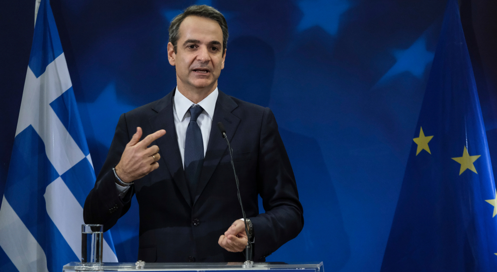 Greek Prime Minister Kyriakos Mitsotakis. Image via Shutterstock/Alexandros Michailidis