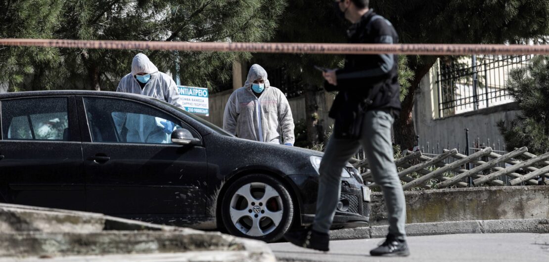 The scene of Giorgos Karaivaz’s murder