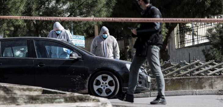 The scene of Giorgos Karaivaz’s murder