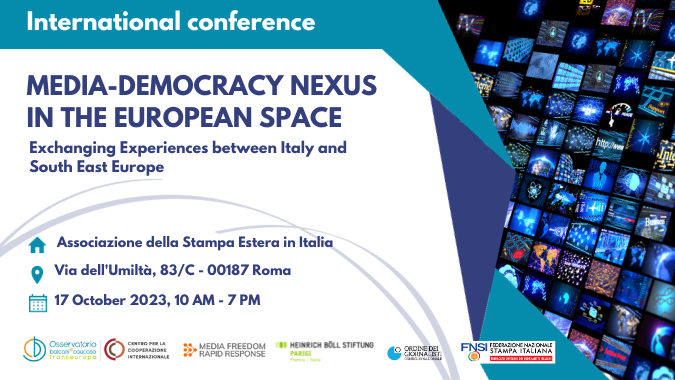On 17 October 2023, the Media Freedom Rapid Response (MFRR) will host a high-level conference in Rome, Italy and online to explore the intersection between media and rule of law across Europe from different thematic angles, geographic and/or professional backgrounds.