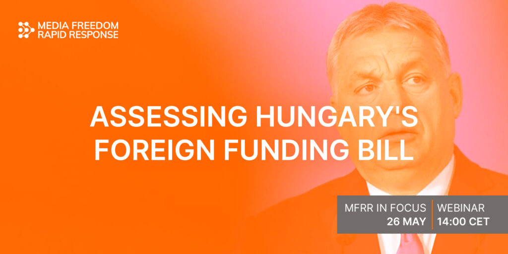 Join top Hungarian journalists on May 26 to examine the impact of Hungary’s foreign funding bill on press freedom, media funding and democracy in the EU.